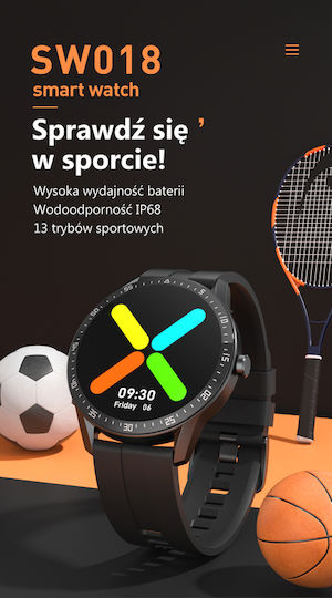 G.Rossi SG012D 45mm Smartwatch mit Pulsmesser (Rot)