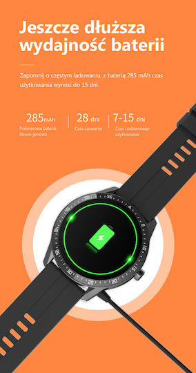 G.Rossi SG012D 45mm Smartwatch mit Pulsmesser (Rot)