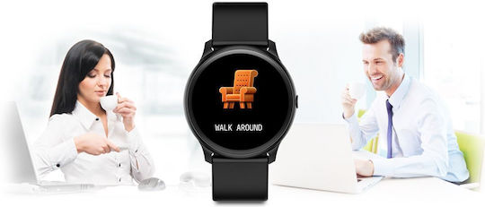 G.Rossi 45mm Smartwatch με Παλμογράφο (Μαύρο)