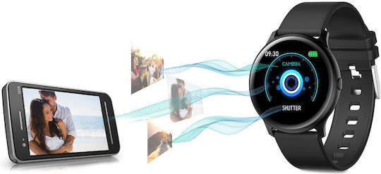 G.Rossi 45mm Smartwatch με Παλμογράφο (Μαύρο)