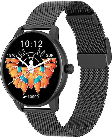 G.Rossi 40mm Smartwatch με Παλμογράφο (Μαύρο)