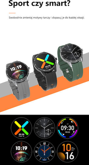 G.Rossi SG012D 45mm Smartwatch mit Pulsmesser (Rot)