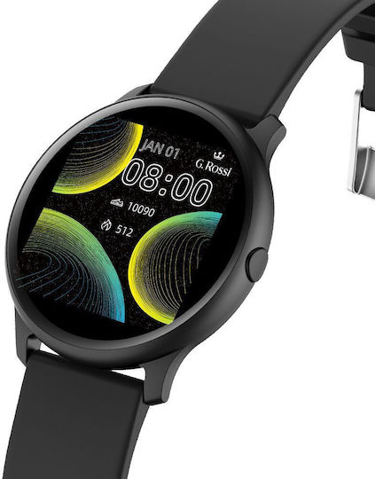 G.Rossi 45mm Smartwatch με Παλμογράφο (Μαύρο)