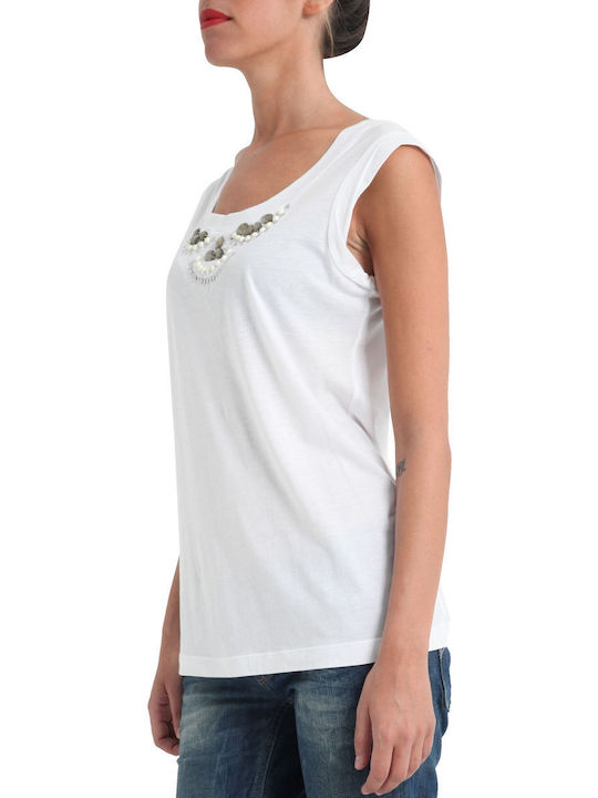 BCBG Maxazria Women's Blouse Short Sleeve White