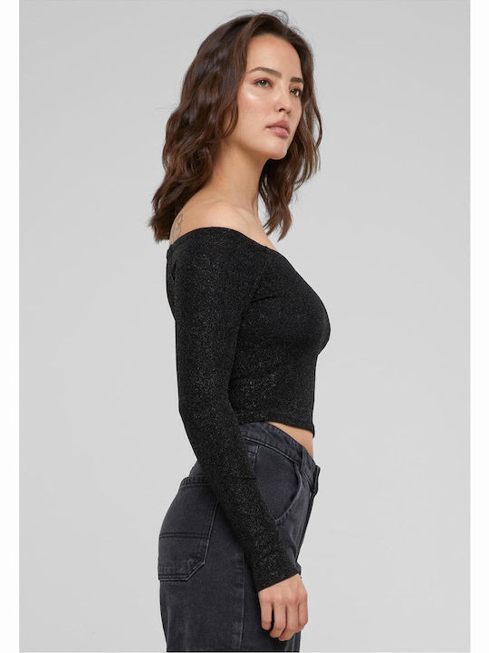 Women's Blouse Off-Shoulder Long Sleeve Black