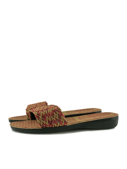 Scandi Women's Flat Sandals in Red Color