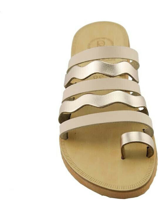 Leder Flache Sandalen für Damen in Rosa Farbe