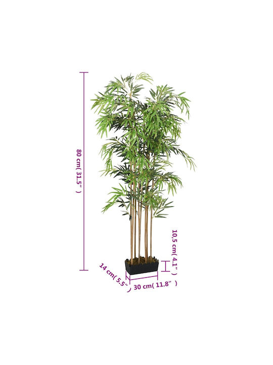 Künstliche Pflanze im Topf Bamboo Grün 80cm vidaXL