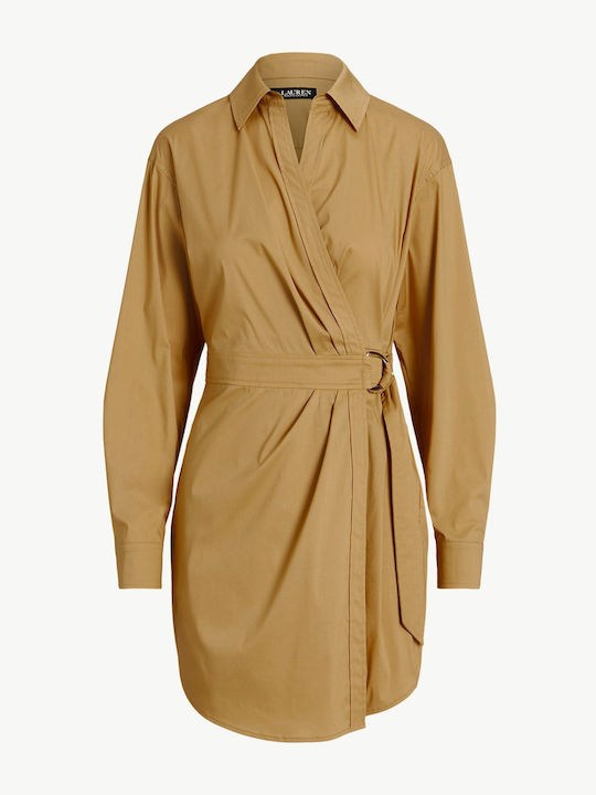 Mini Dress Wrap Burnished tan