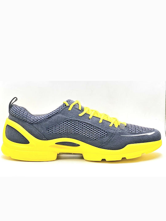 Ecco Men's Running Sport Shoes Charcoal / Yellow