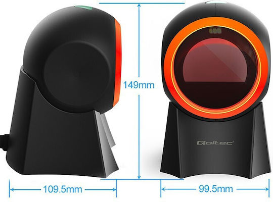 Qoltec Presentation Scanner Wired with 2D and QR Barcode Reading Capability