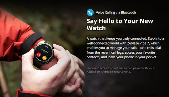 Zeblaze Vibe 7 47mm Smartwatch με Παλμογράφο (Μαύρο)