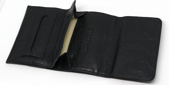 Pierre Cardin Lederne Tabaktasche in Schwarz mit Verschluss