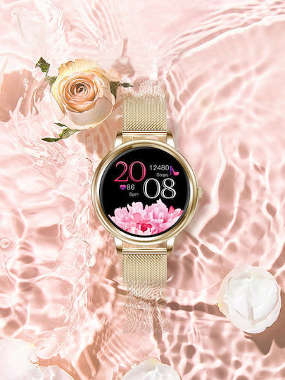 Pacific 28-2 50mm Smartwatch with Heart Rate Monitor (Gold)