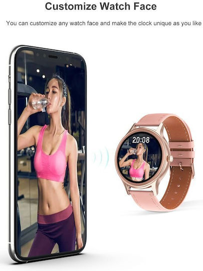 Pacific 18-6 38mm Smartwatch με Παλμογράφο (Ροζ Χρυσό)