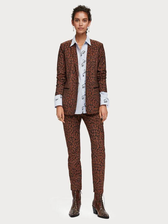 Scotch & Soda Women's Fabric Trousers Leopard