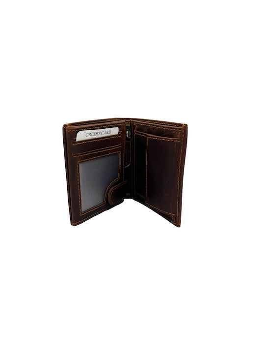 Ginis Men's Leather Card Wallet with RFID Brown