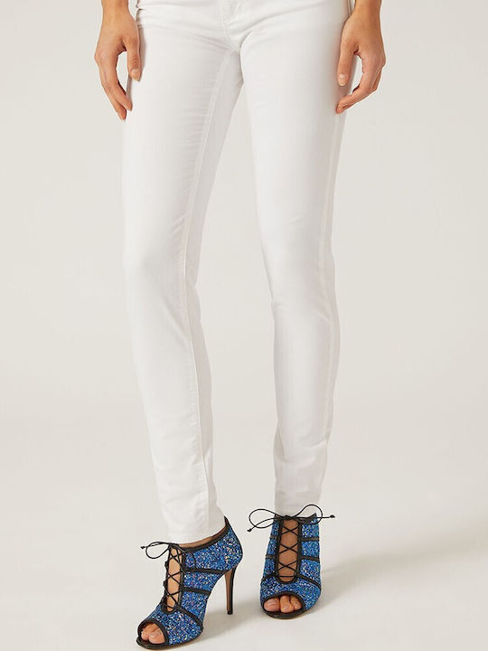 Emporio Armani Women's Cotton Trousers in Skinny Fit White