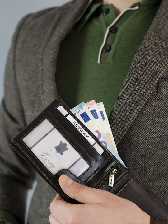 Δερμάτινο Ανδρικό Πορτοφόλι Καρτών με RFID Μαύρο