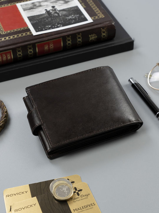 Leather Men's Wallet with RFID Brown