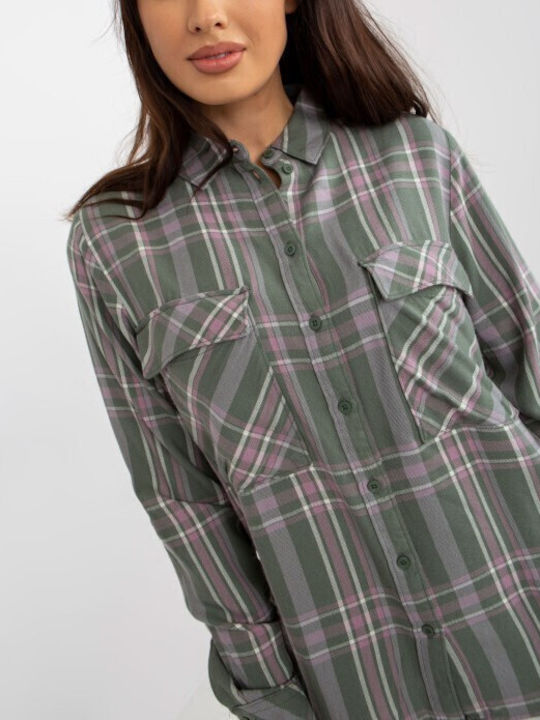 Urban Surface Women's Checked Long Sleeve Shirt Green
