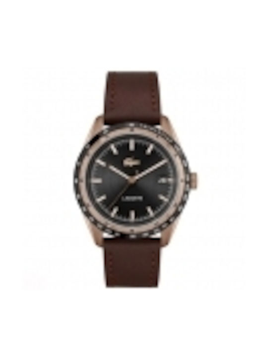 Lacoste Watch Battery with Brown Leather Strap