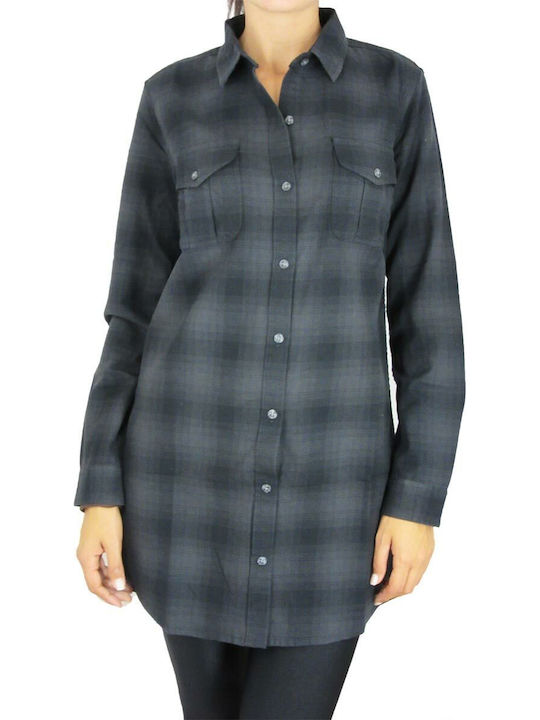 Obey Women's Checked Long Sleeve Shirt Black