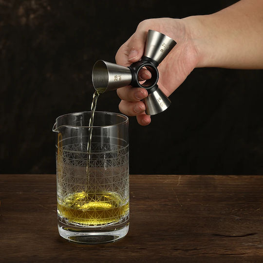 Novatex Διπλή Μεζούρα Ποτών με Χωρητικότητα 15/28ml Inox