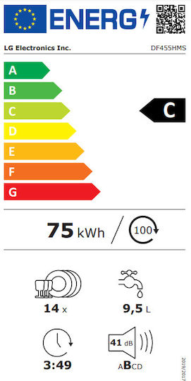 LG Freistehender Geschirrspüler mit Wi-Fi für 14 Gedecke B60xH85cm Inox