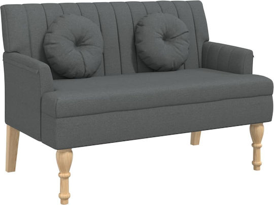 Canapea Cu Două Locuri Gri Închis Cu Perne Decorative 113x64.5x75.5cm
