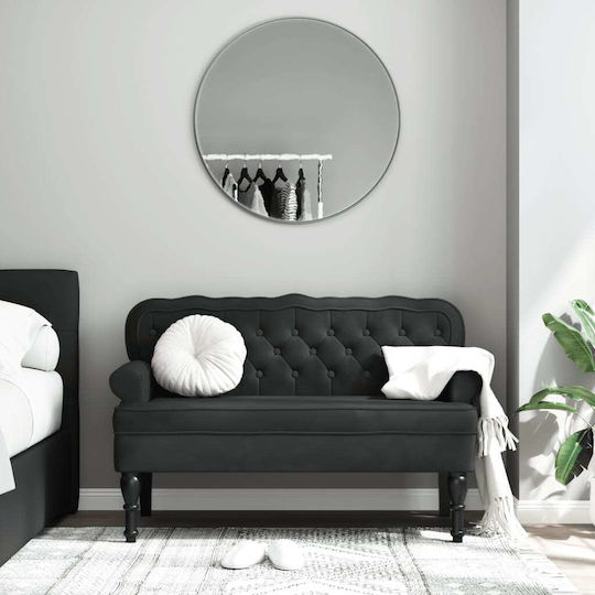 Διθέσιος Καναπές Βελούδινος Μαύρο 119.5x64.5x75εκ.