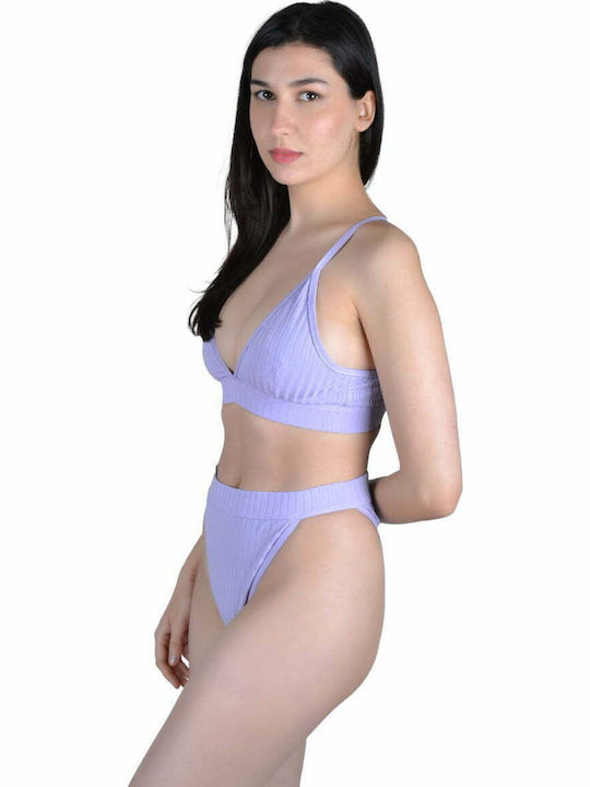 Set Bikini Brazil Ψηλόμεσο Λιλά