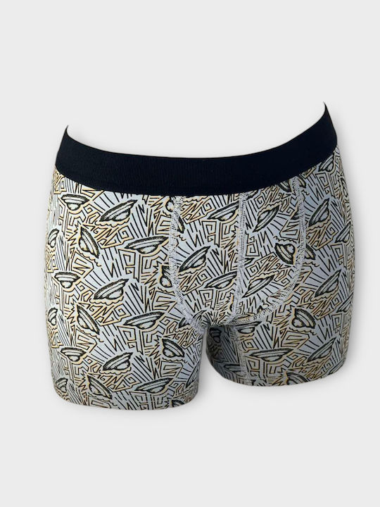 Baspinar Men's Boxer Black with Patterns