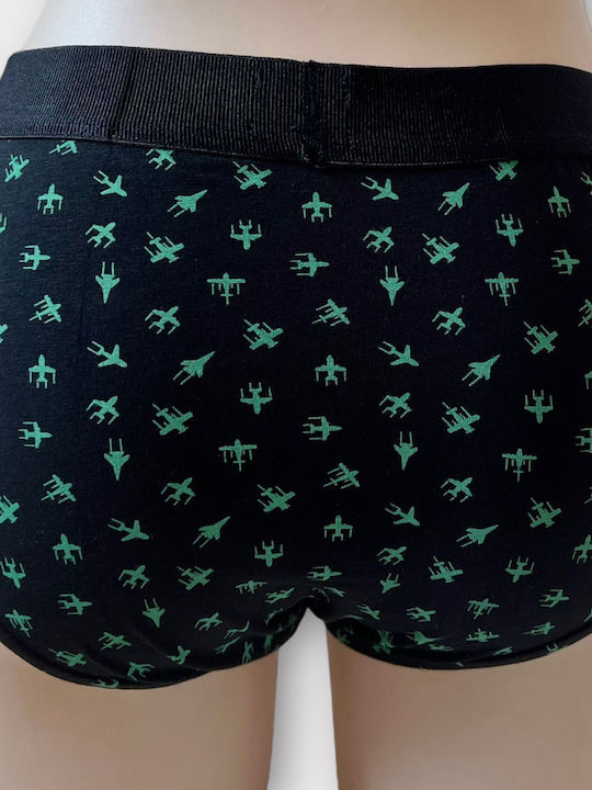 Men's Slip Black with Patterns