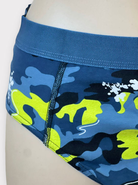 Men's Slip Blue with Patterns