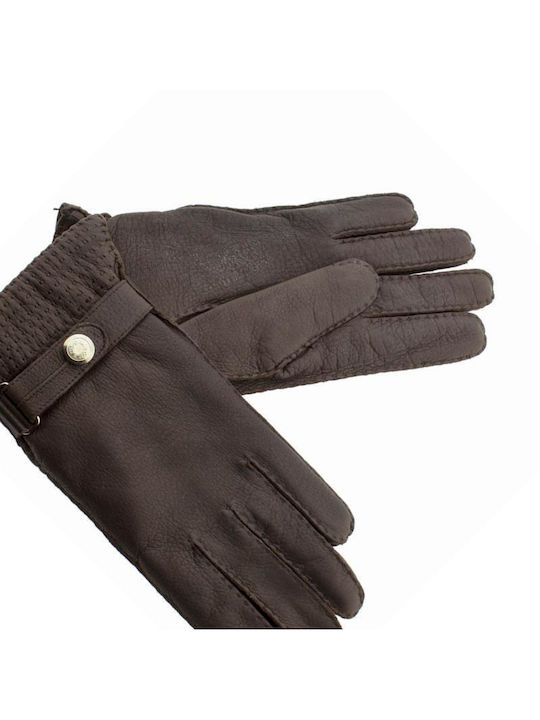 Samsonite Unisex Leather Gloves Brown