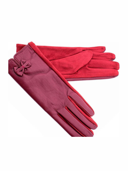 Mănuși Pentru Femei Burgundy Atingere