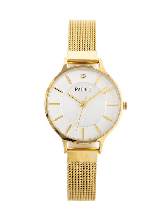Pacific Women's Watch with Gold Metal Bracelet