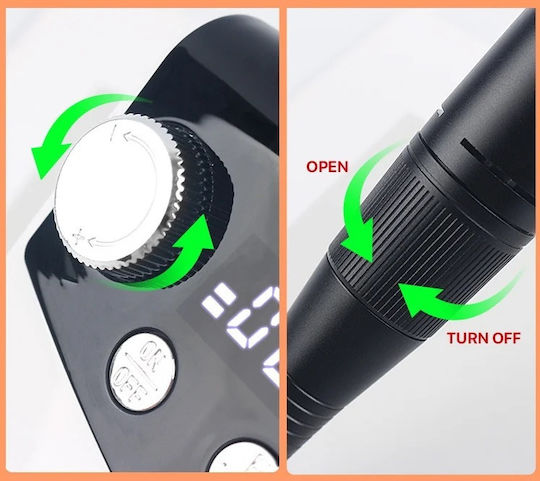 Nagelfräser Batterie 20W Orange mit 35000 Umdrehungen pro Minute