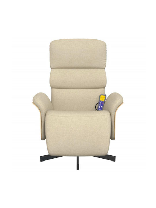 Πολυθρόνα Relax Massage με Υποπόδιο Κρεμ 79.5x83x104cm