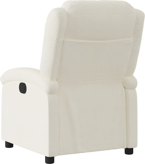 Πολυθρόνα Relax με Υποπόδιο Βελούδινη Κρεμ 71x86.5x99.5cm