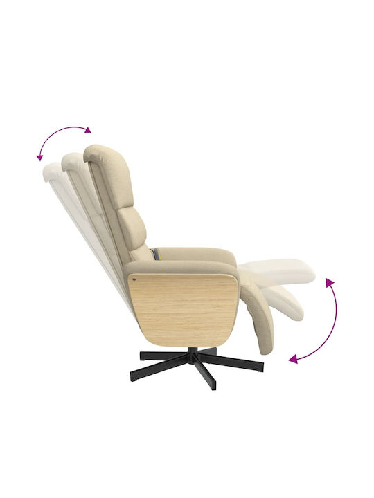 Πολυθρόνα Relax Massage με Υποπόδιο Κρεμ 79.5x83x104cm
