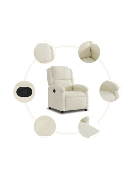 Relax Armchair with Footstool Cream 71x86.5x99.5cm