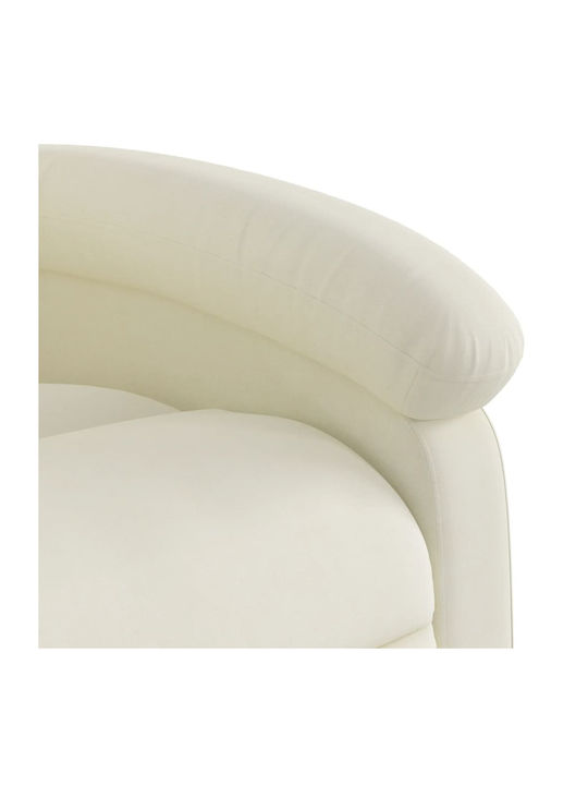 Relax Armchair with Footstool Cream 71x86.5x99.5cm