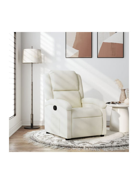 Relax Armchair with Footstool Cream 71x86.5x99.5cm