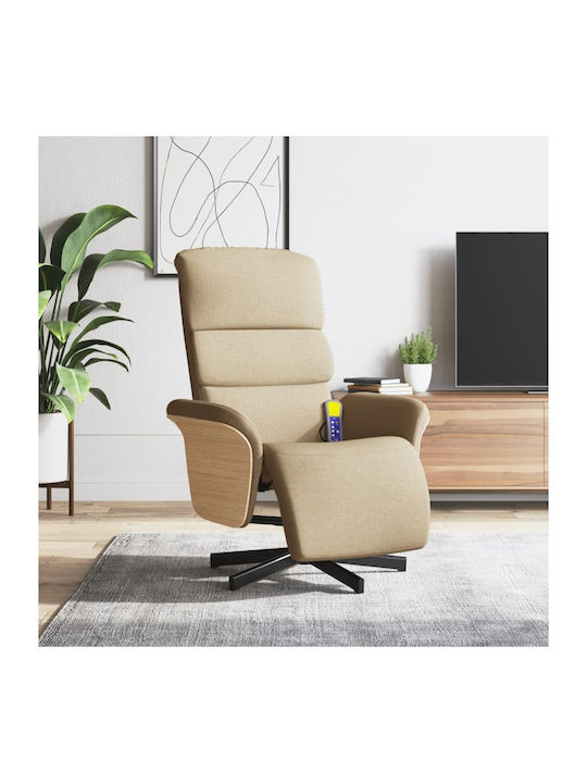 Πολυθρόνα Relax Massage με Υποπόδιο Κρεμ 79.5x83x104cm