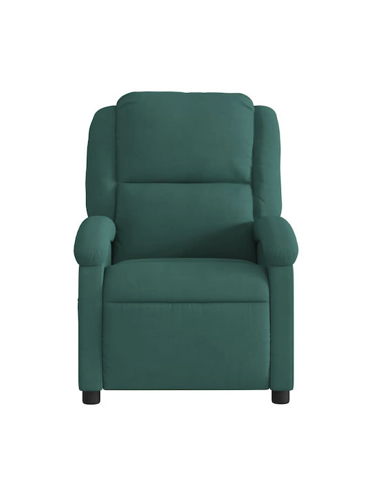 Фотьойл Relax Масаж С поставка за крака Кадифен Dark Green 71x86.5x99.5см