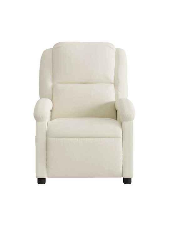 Πολυθρόνα Relax Massage με Υποπόδιο Βελούδινη Κρεμ 71x86.5x99.5cm