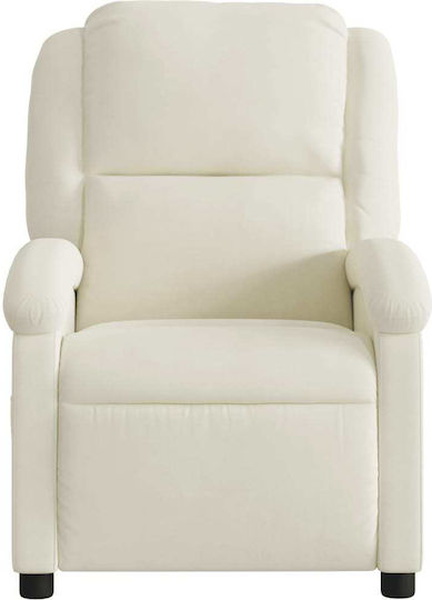 Πολυθρόνα Relax Massage με Υποπόδιο Βελούδινη Κρεμ 71x86.5x99.5cm