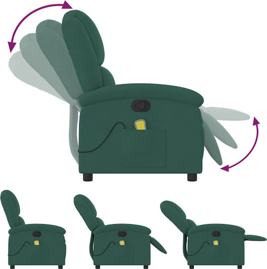 Relaxsessel Friseurwaschbecken mit Fußhocker Samt Dark Green 71x86.5x99.5cm